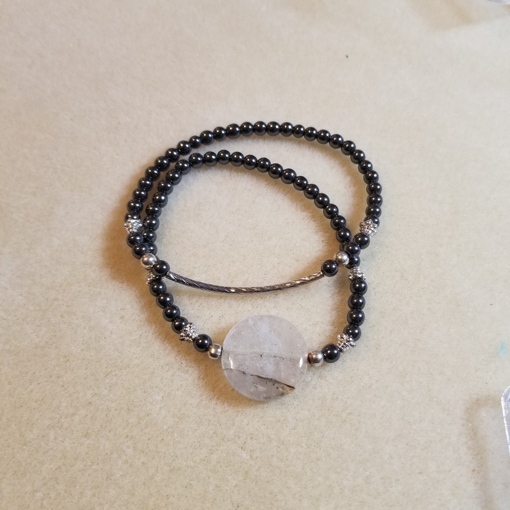 Hematite & Smokey Quartz Bracelets - Picture 4 of 4